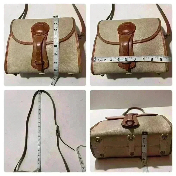 Vintage Dooney & Bourke R25 Medium Essex Bone British Tan Leather Shoulder Bag - Picture 7 of 15
